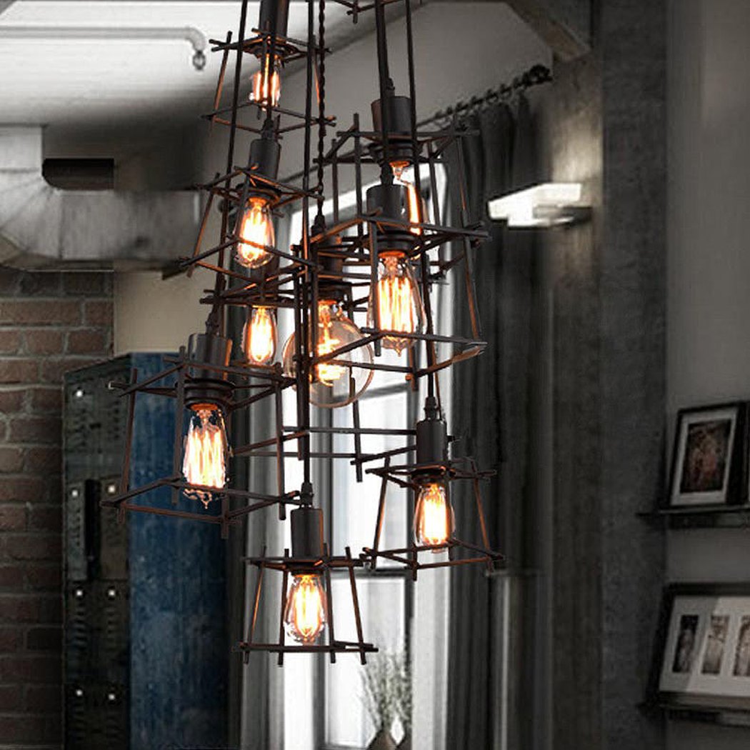 10 head Bismuth Cube Cluster Hanging Light Chandelier