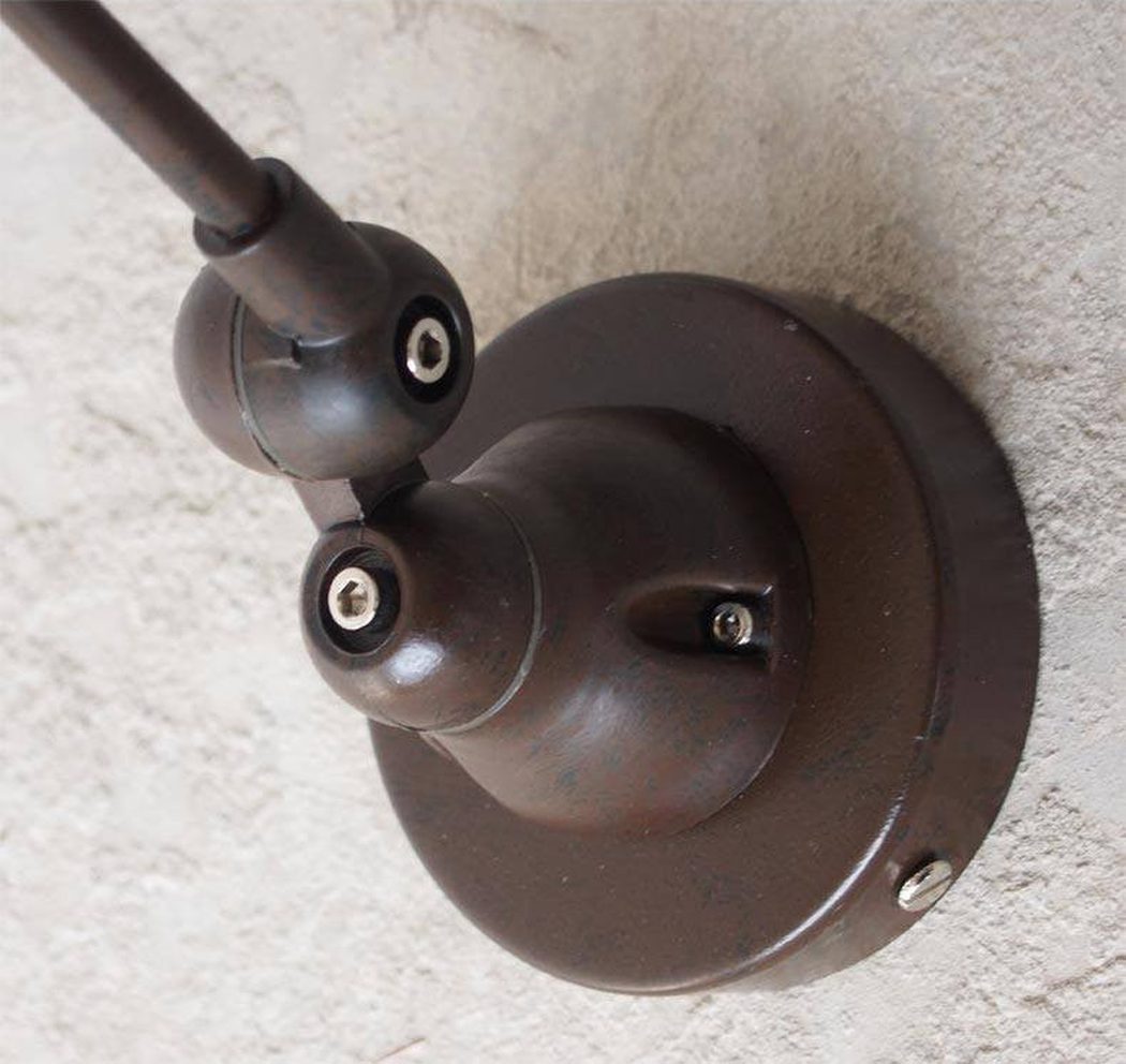 Fotis Long Arm Industrial Rustic Wall Light with articulated arm