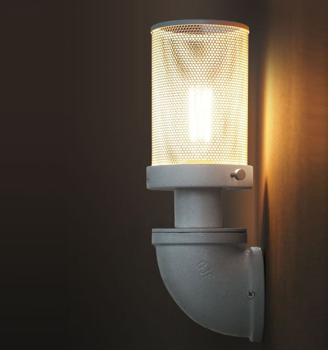 Mesh Iron Pipe Industrial Retro Wall Light Sconce