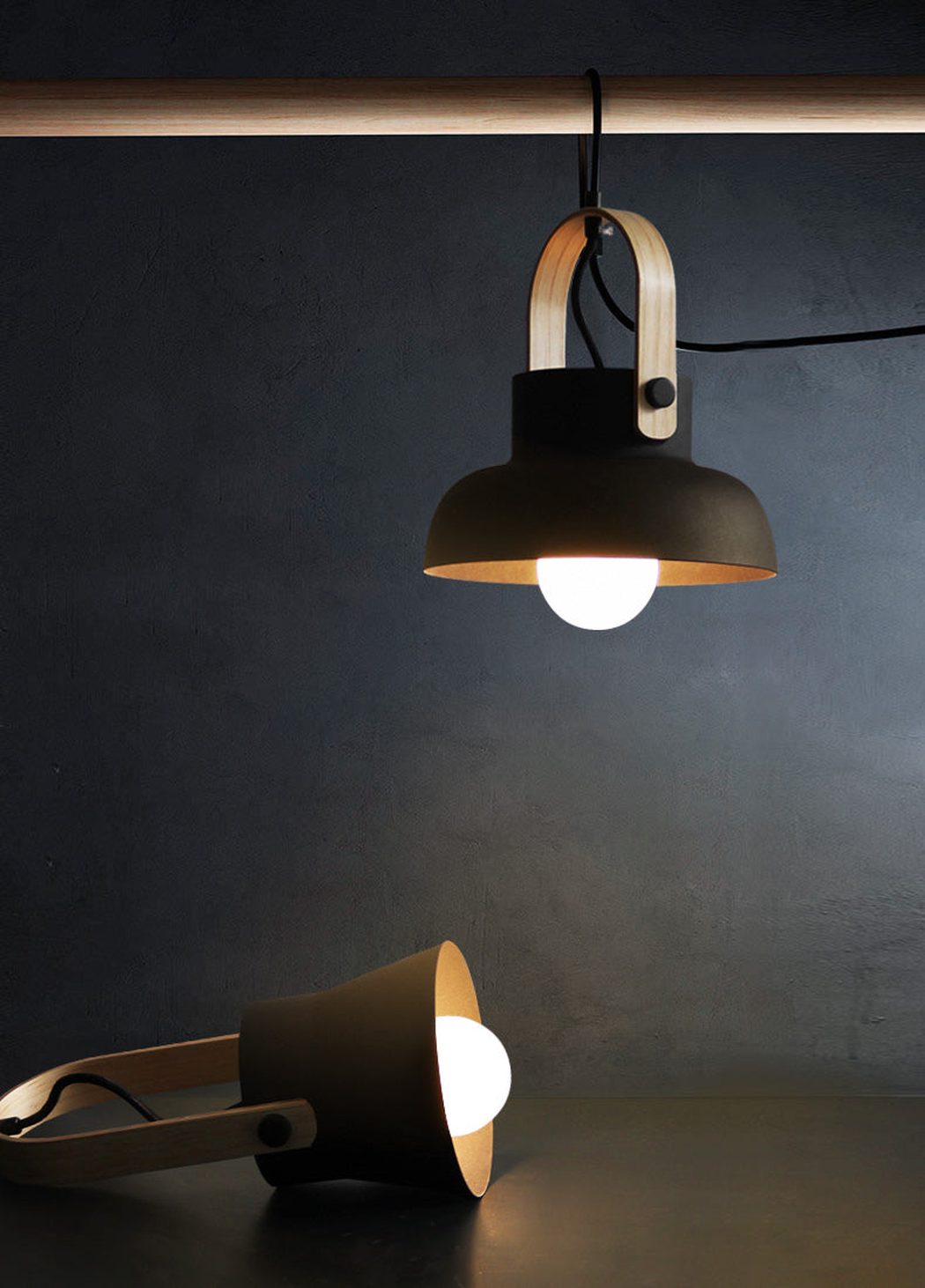Scandi Minimalist Wooden Pendant Light