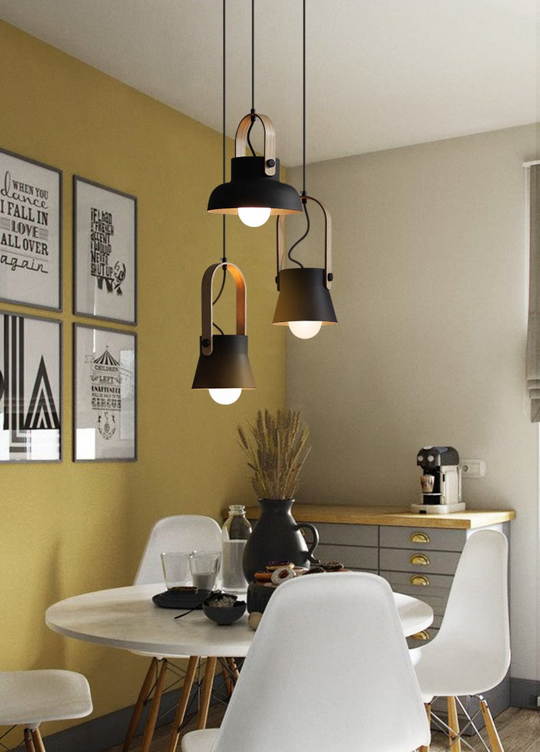 Scandi Minimalist Wooden Pendant Light