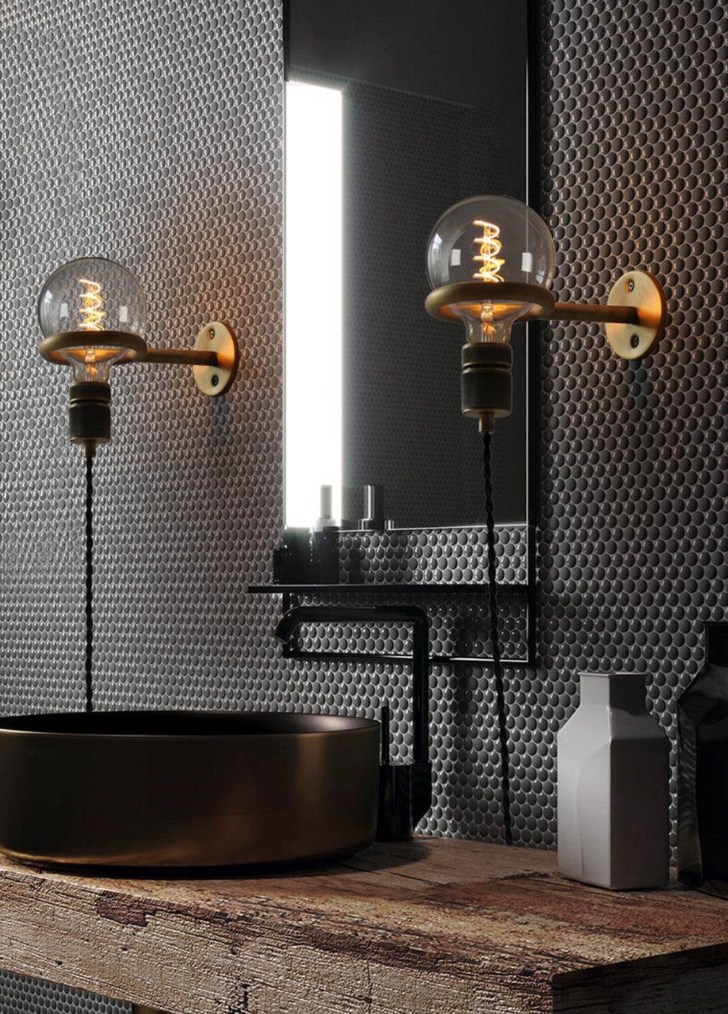 Circus Loop Brass Wall Light With Wall Plug