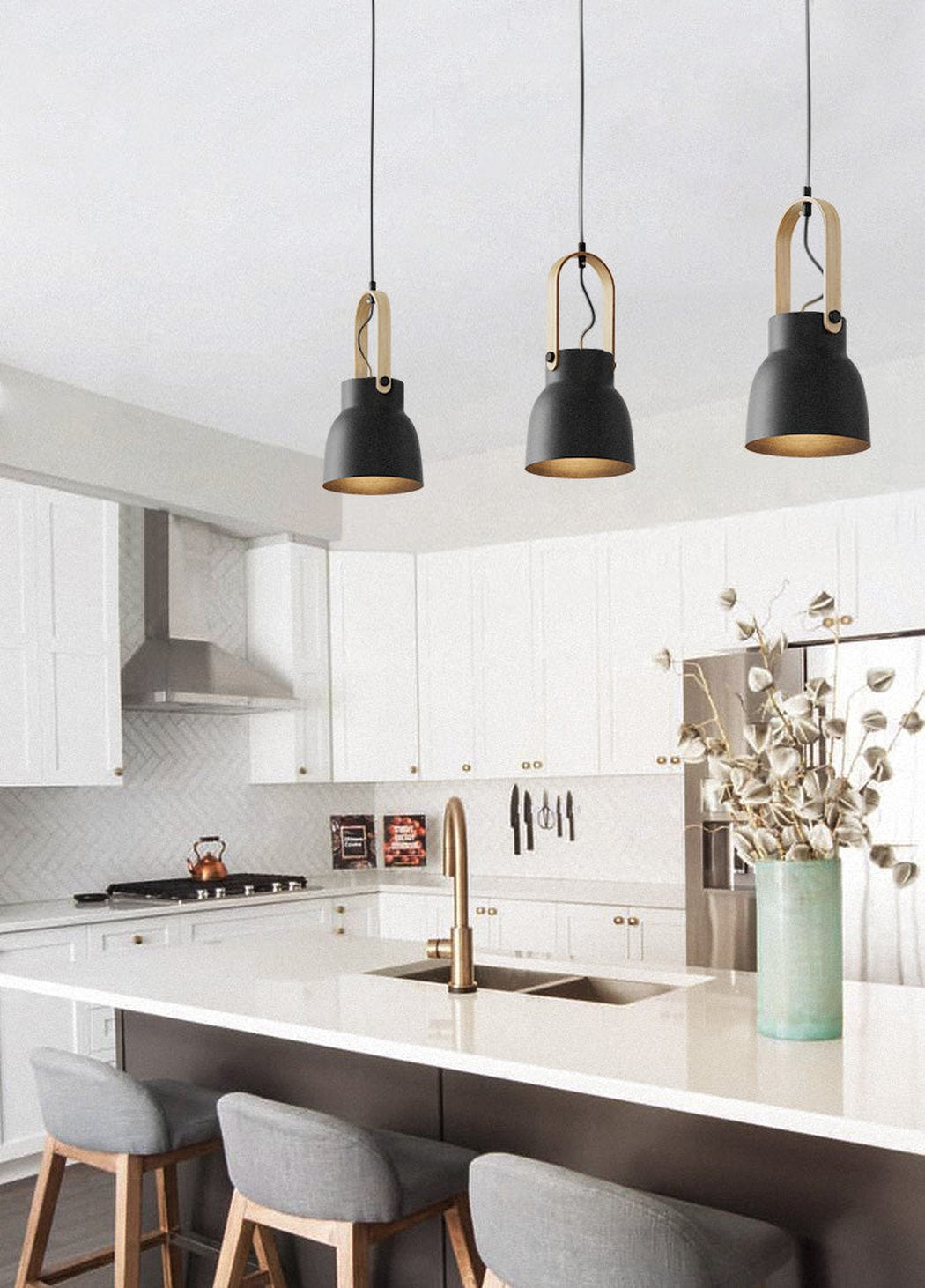 Scandi Minimalist Wooden Pendant Light