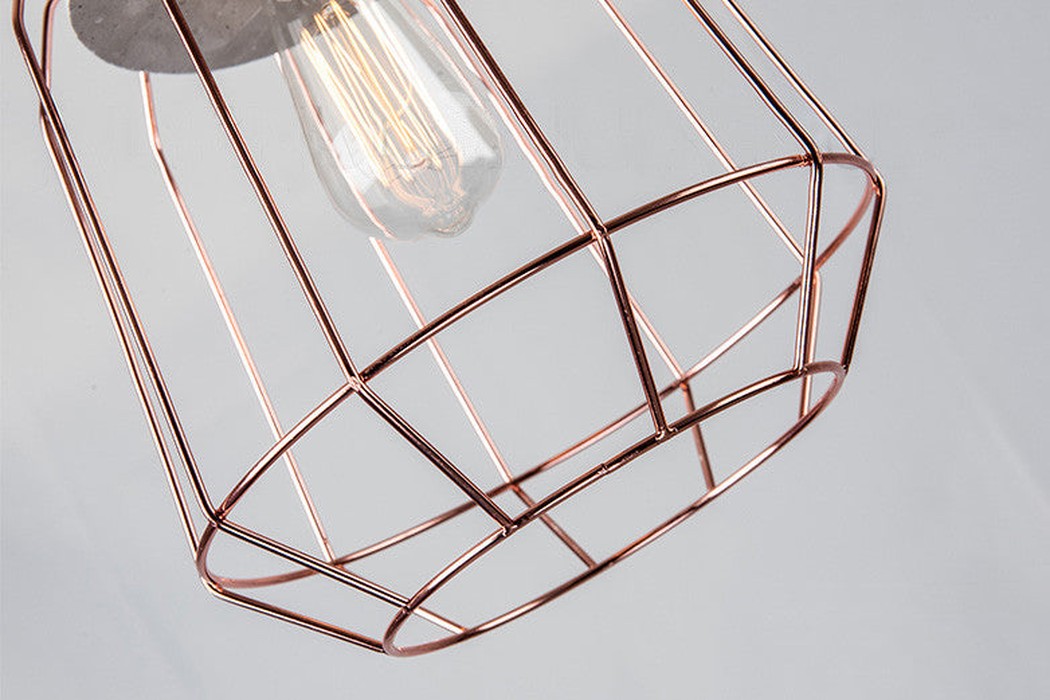 Sangkar Rose copper gold Cage Pendant Light details