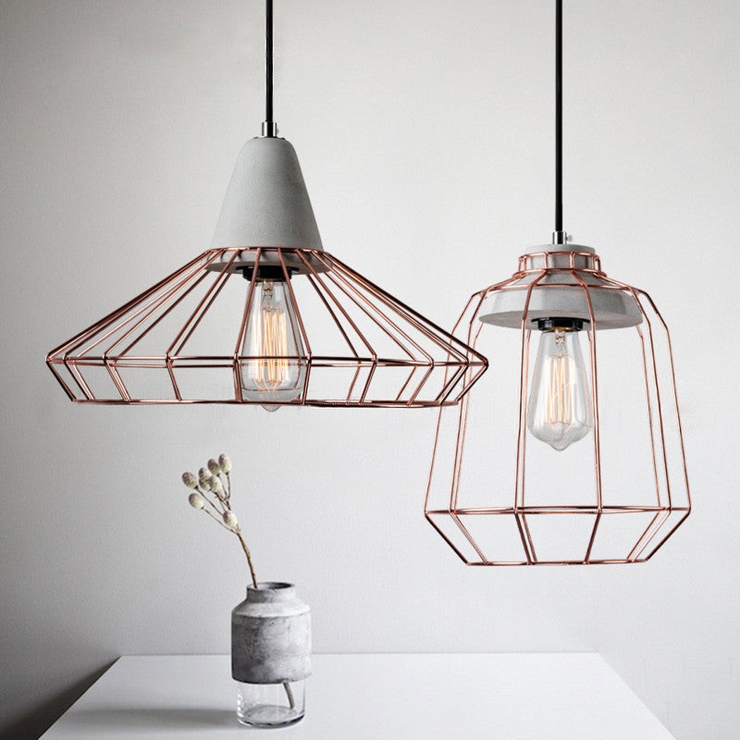 Sangkar Rose copper gold Cage Pendant Light