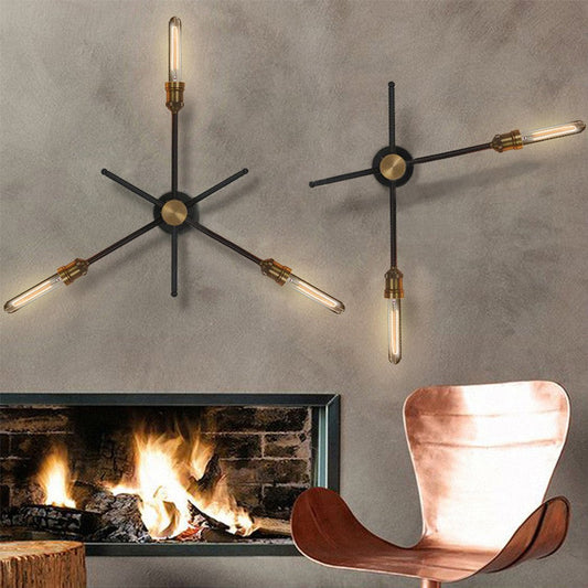 Circa Black Industrial Wall Light With Brass Fitting