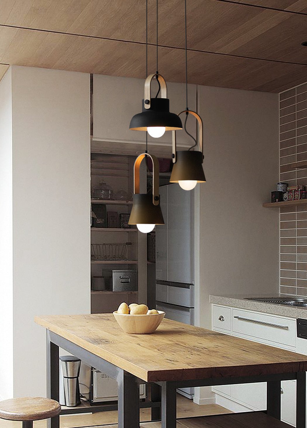 Scandi Minimalist Wooden Pendant Light