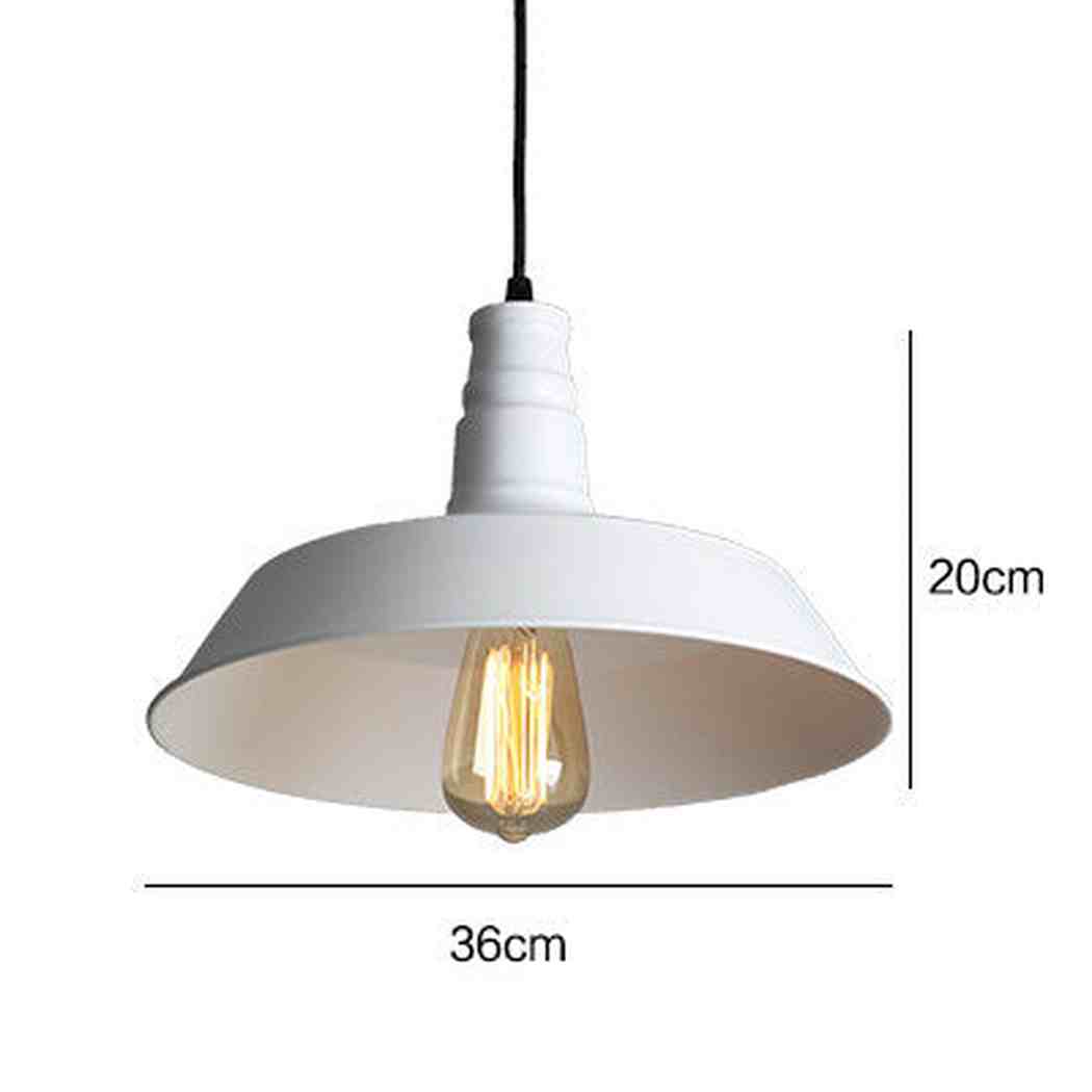 Vintage Industrial Pendant Light In White Colour measurements