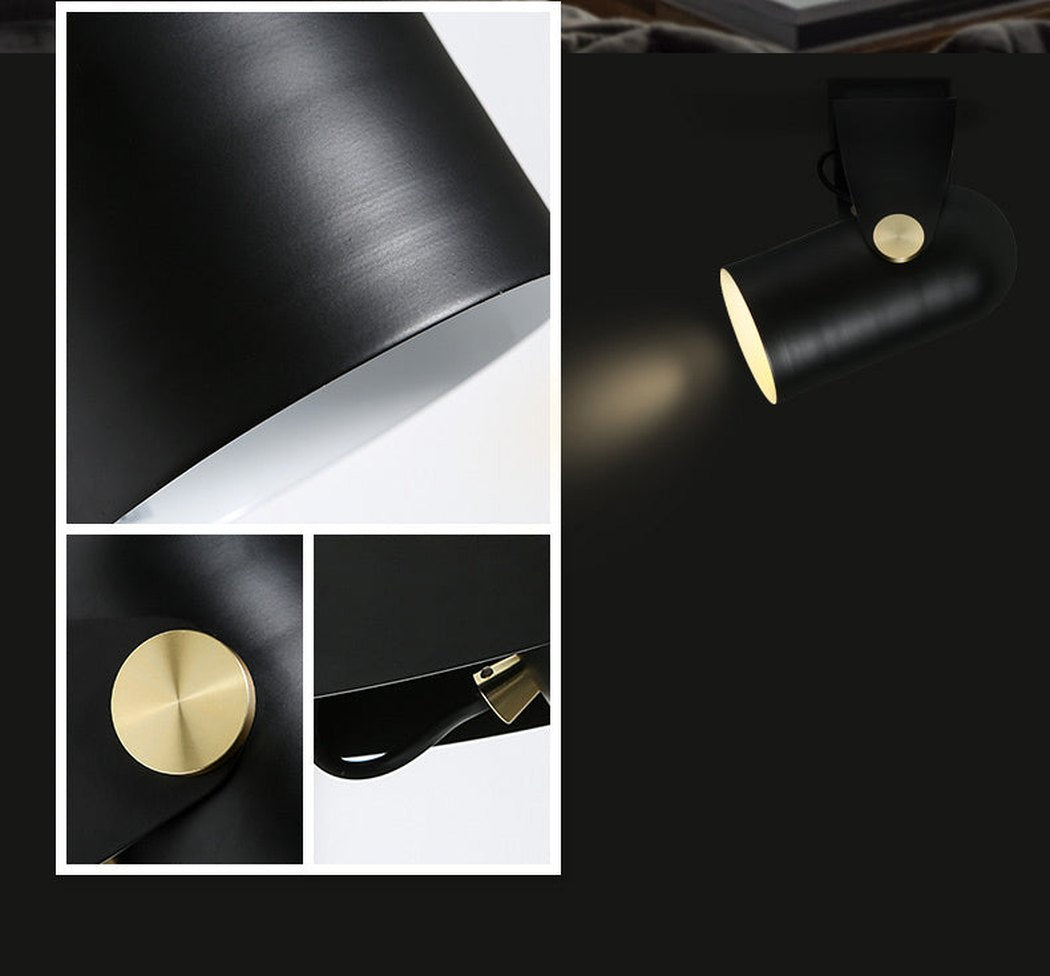 Black Spotlight Minimalist Wall Light