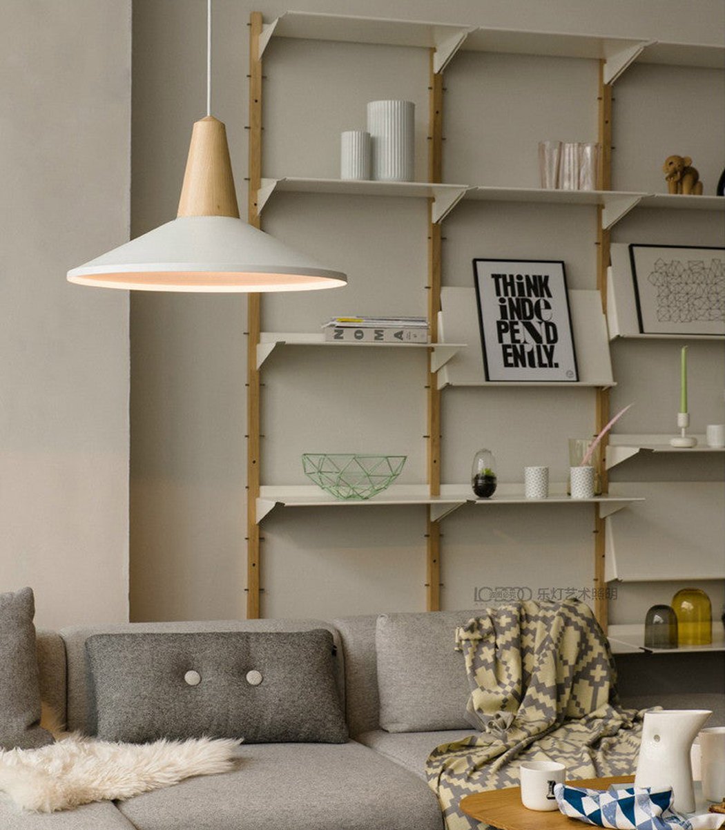 Minimalist Scandinavian Wooden Pendant Light. Modern Minimalist
