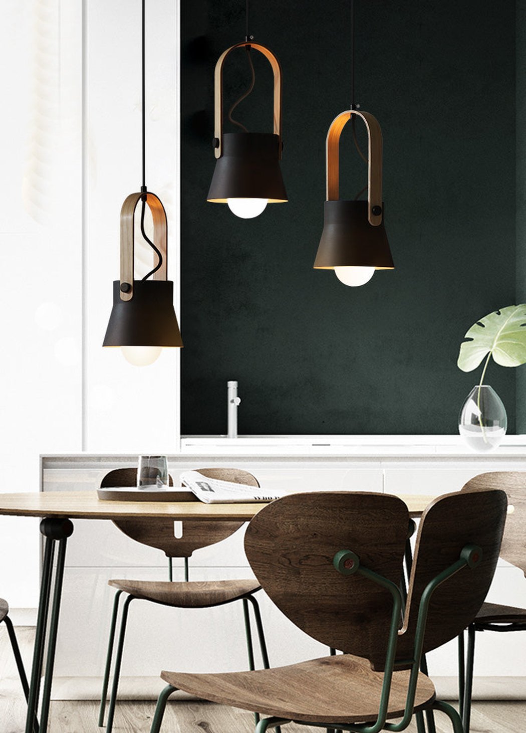 Scandi Minimalist Wooden Pendant Light