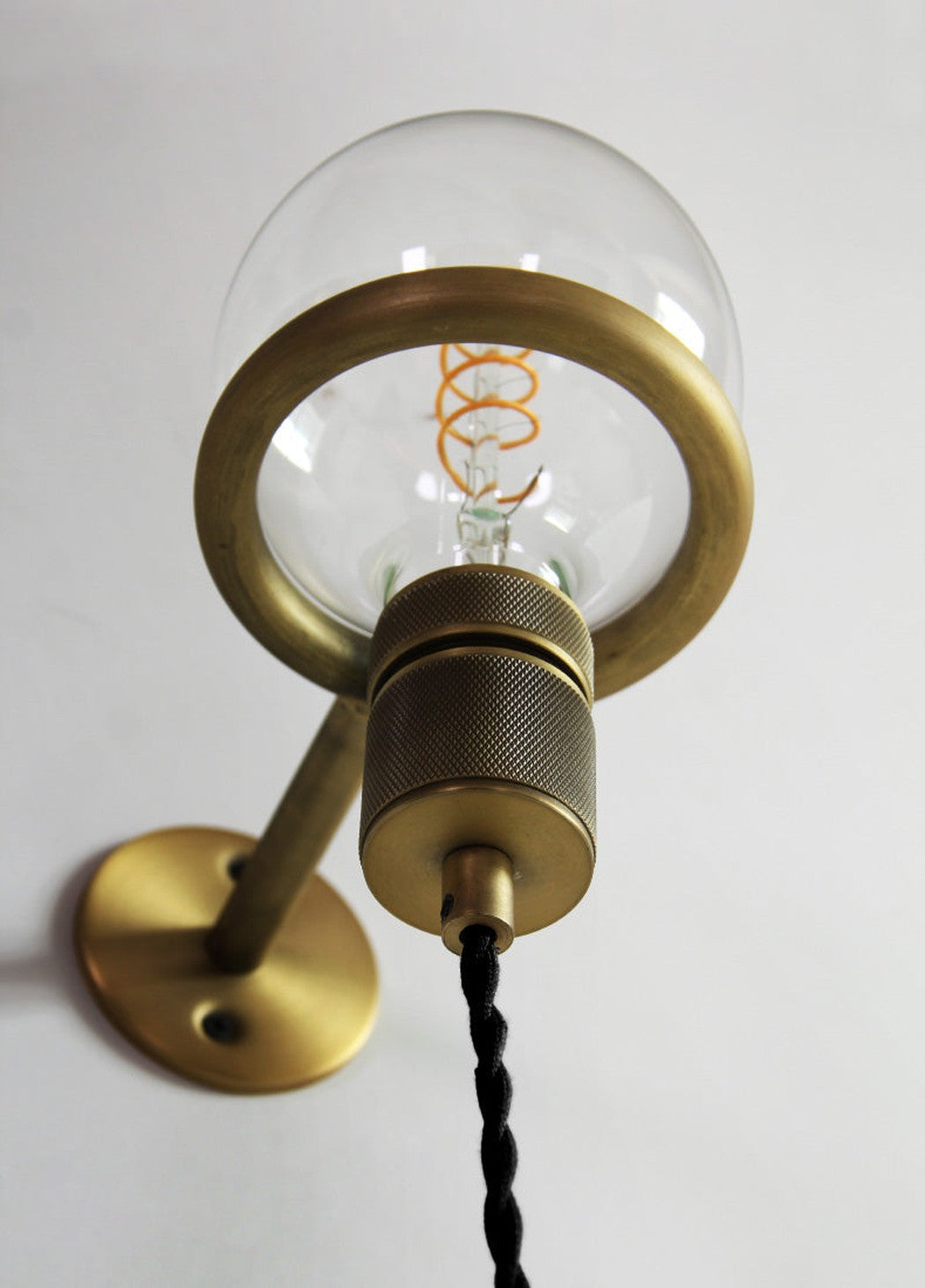 Circus Loop Brass Wall Light With Wall Plug