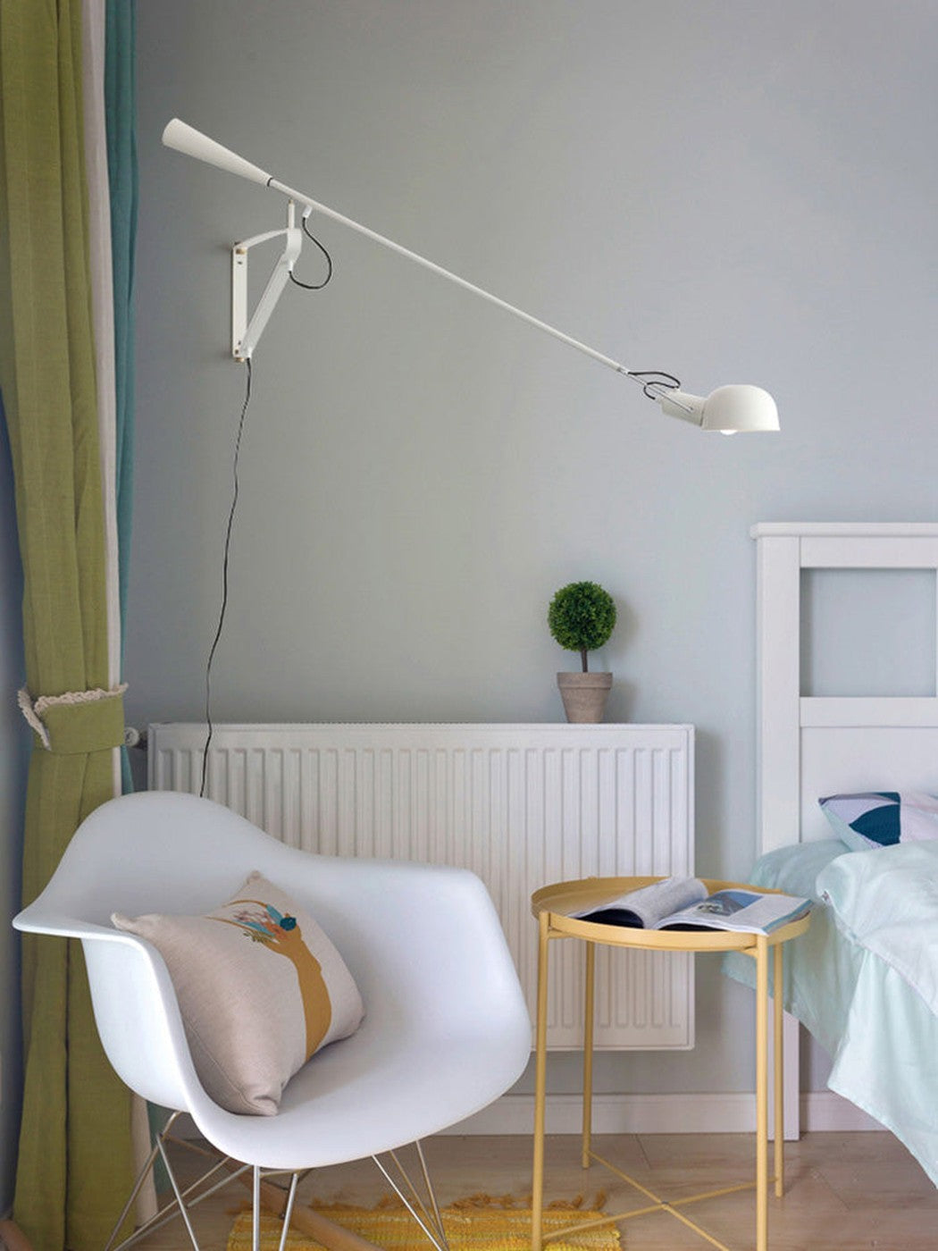 Crescendo Swinging Arm Overhead Wall Light - in White