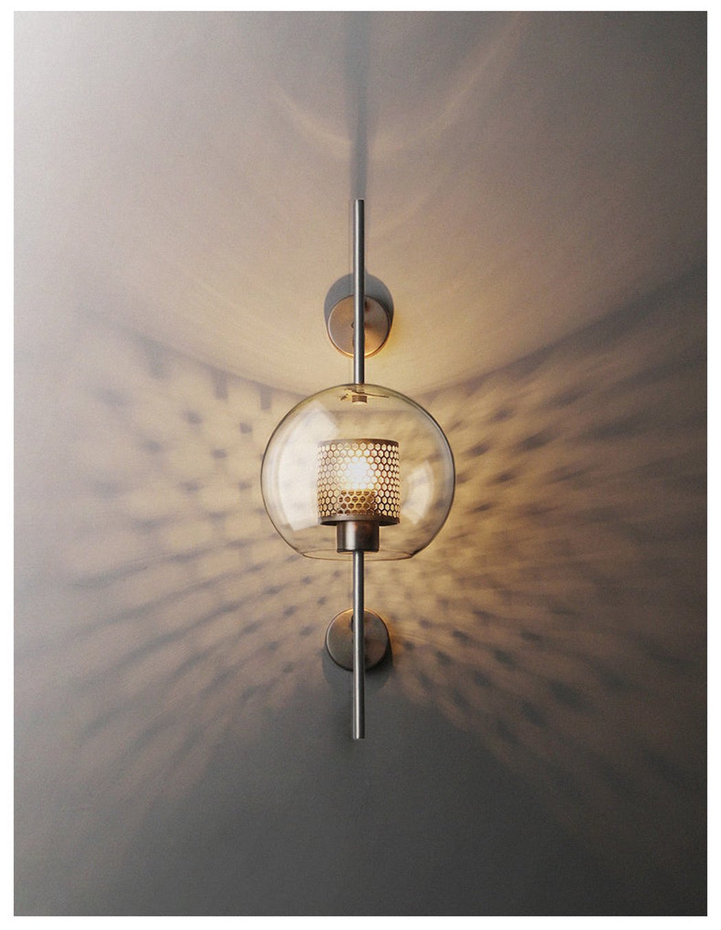 Chiswick Glass Shade Brass Fitting Wall Light