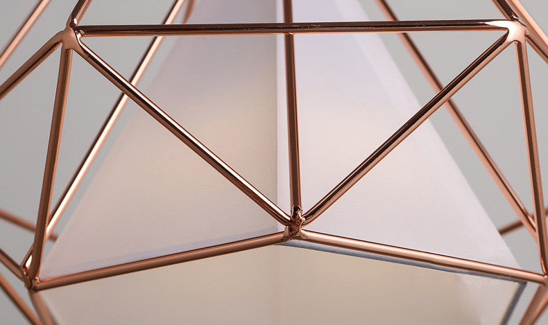 Copper Diamond Wire Cage Pendant Light