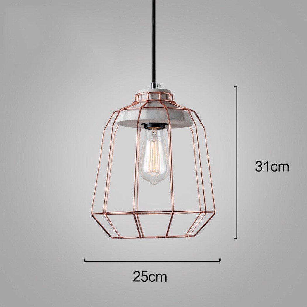 Sangkar Rose copper gold Cage Pendant Light B measurements
