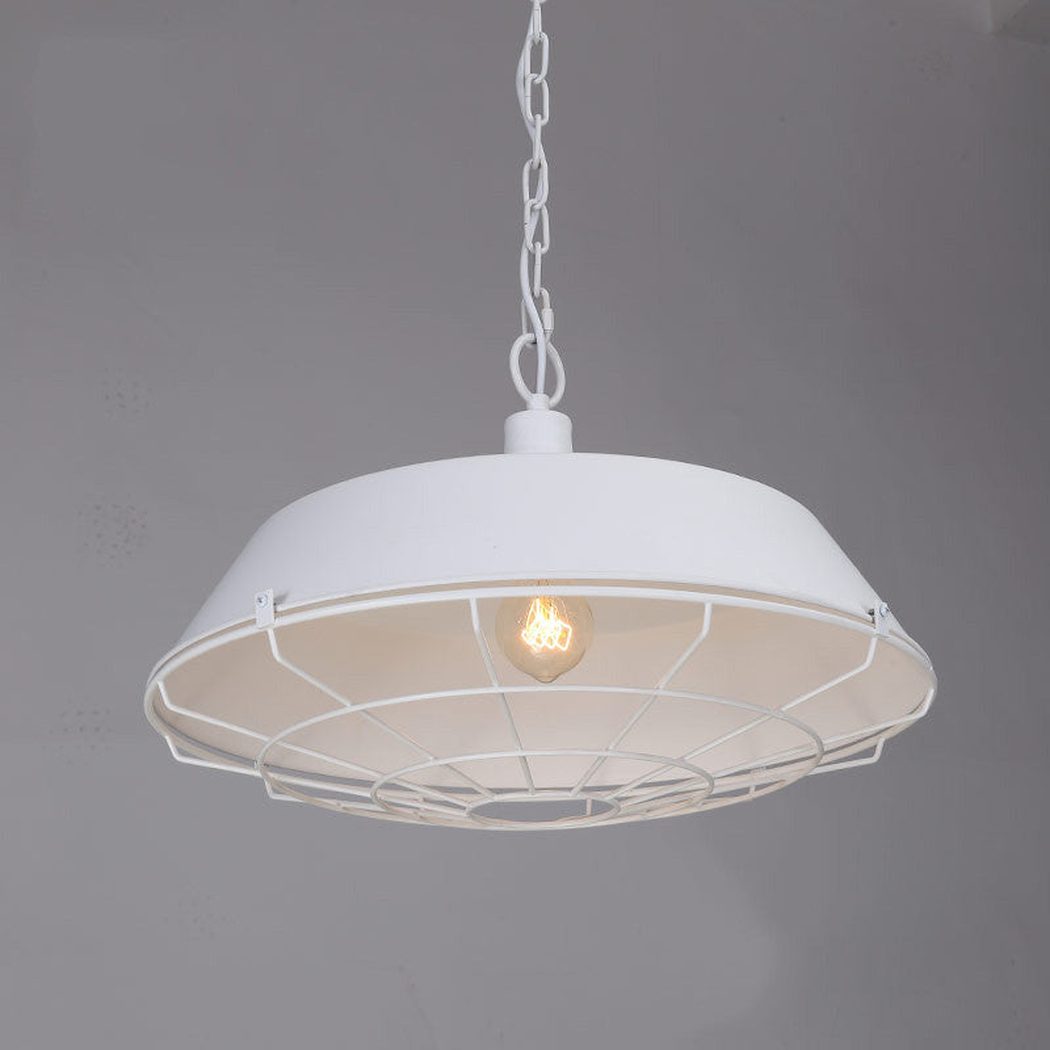 Vintage Industrial Pendant Light With Cage Covering