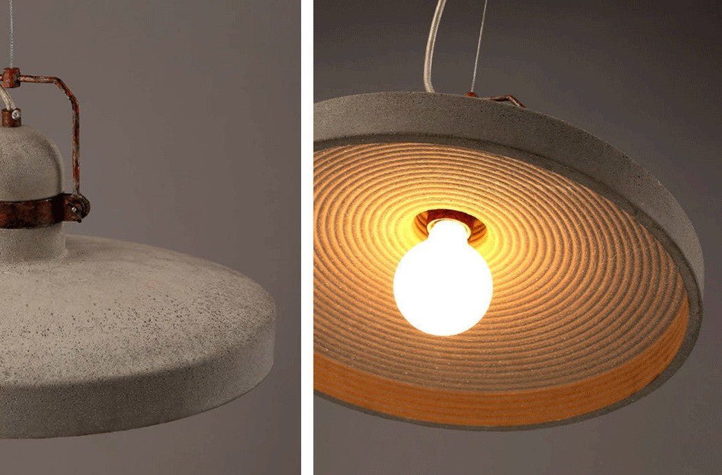 Vardo Concrete Cement Rustic Pendant Light details