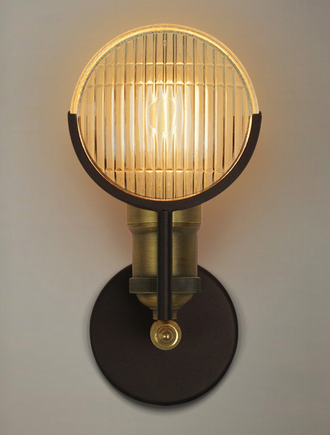 Huberman Fresnel Lens Brass Fitting Wall Light