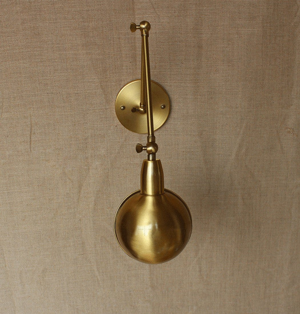 Brass Single Head Shade Industrial Wall Light