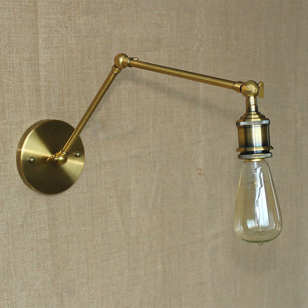 Long Arm Brass Industrial Wall Light