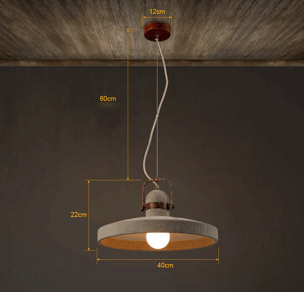 Vardo Concrete Cement Rustic Pendant Light measurements