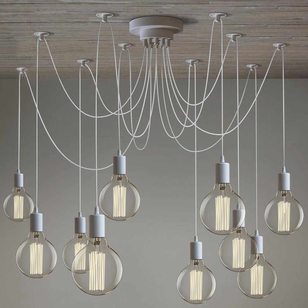 10 Light bulb cluster lamp in white