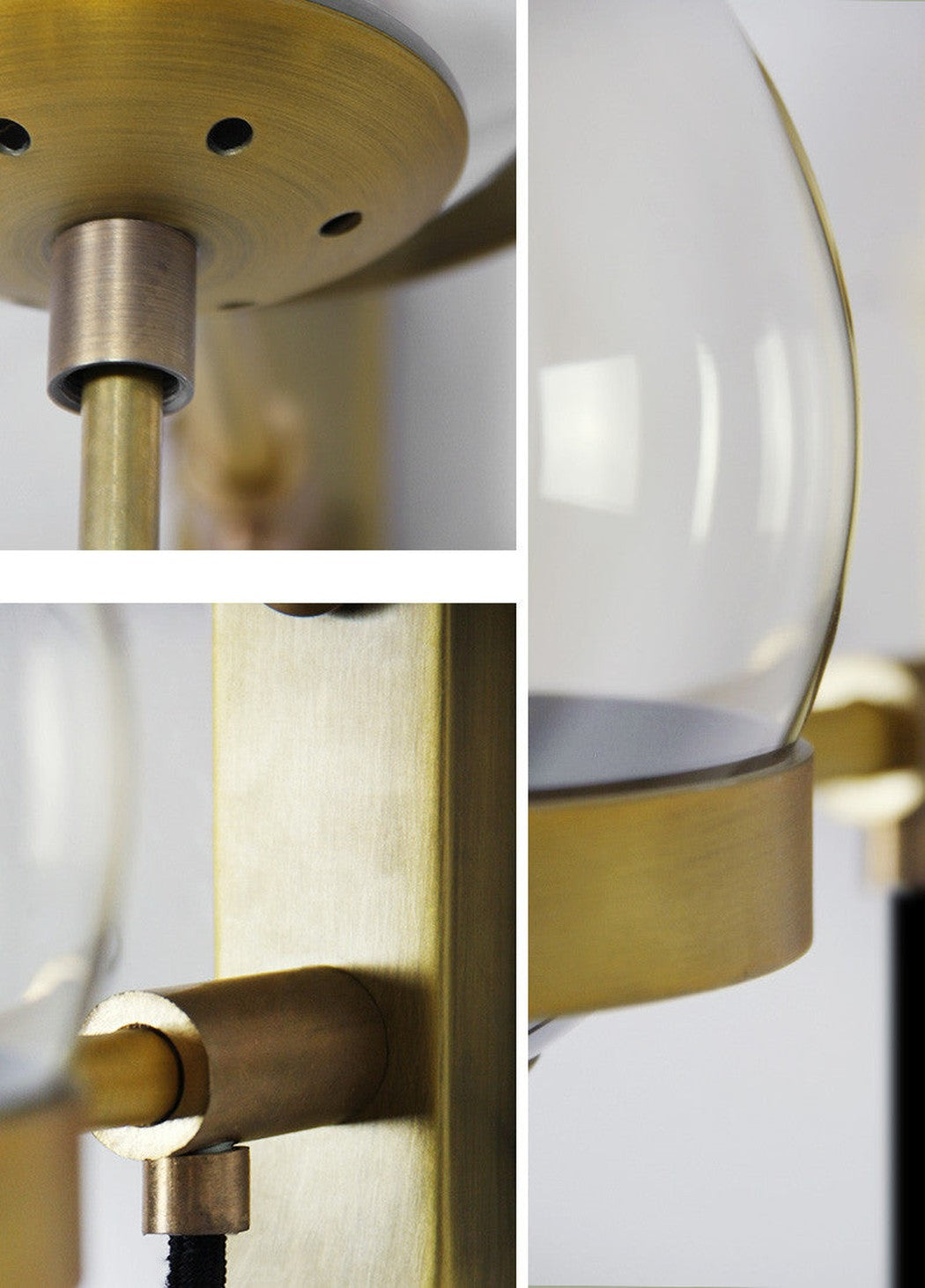 Dexter Glass Orb Brass Wall Light