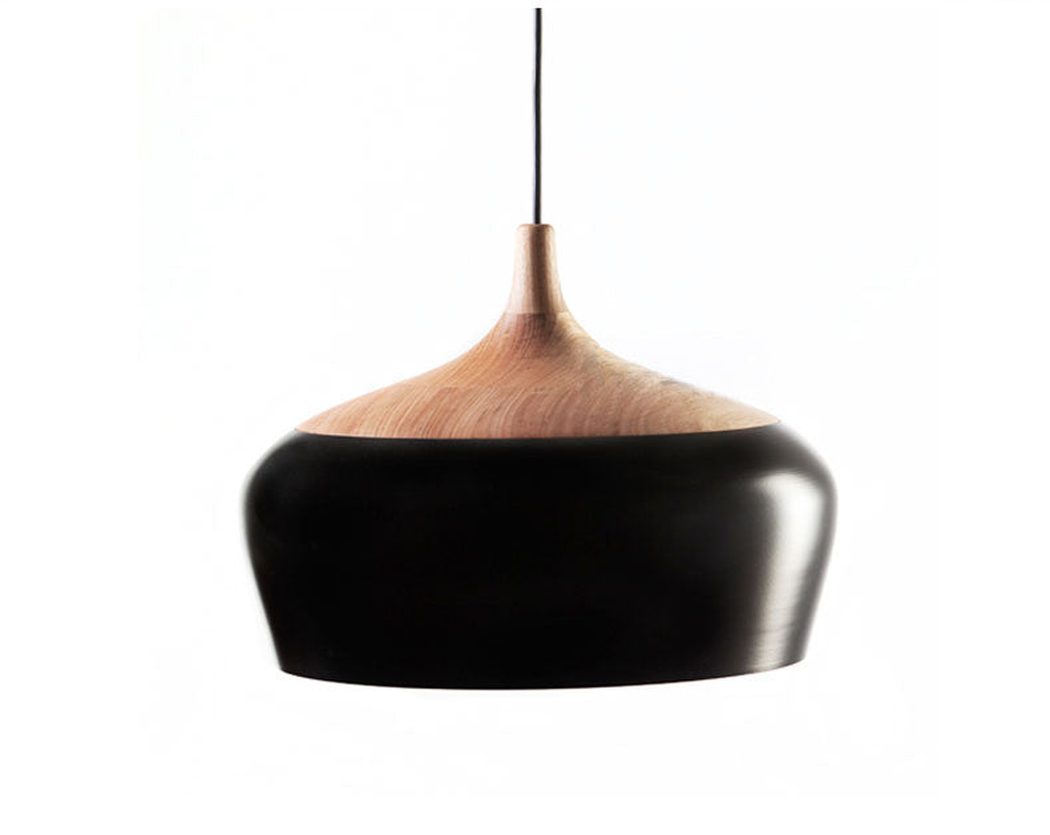 Kalmar Minimalist White Pendant Light With Wood