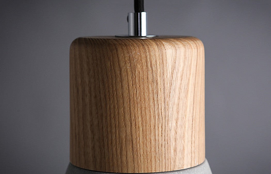 Concrete Wooden Stockholm Minimalist Pendant Light - top view