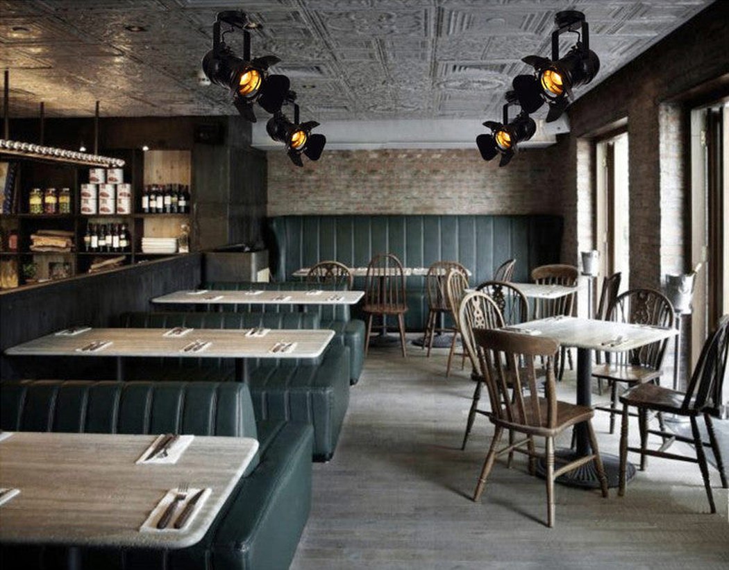 Classic Hollywood spotlight cafe restaurant