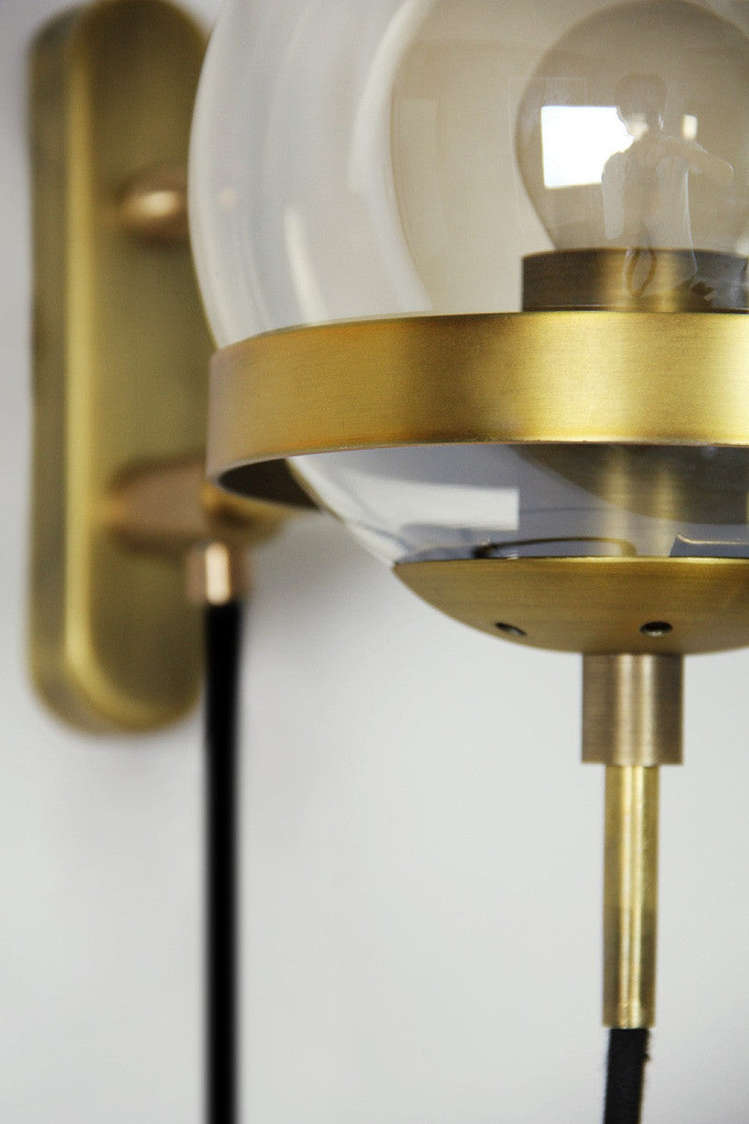 Dexter Glass Orb Brass Wall Light