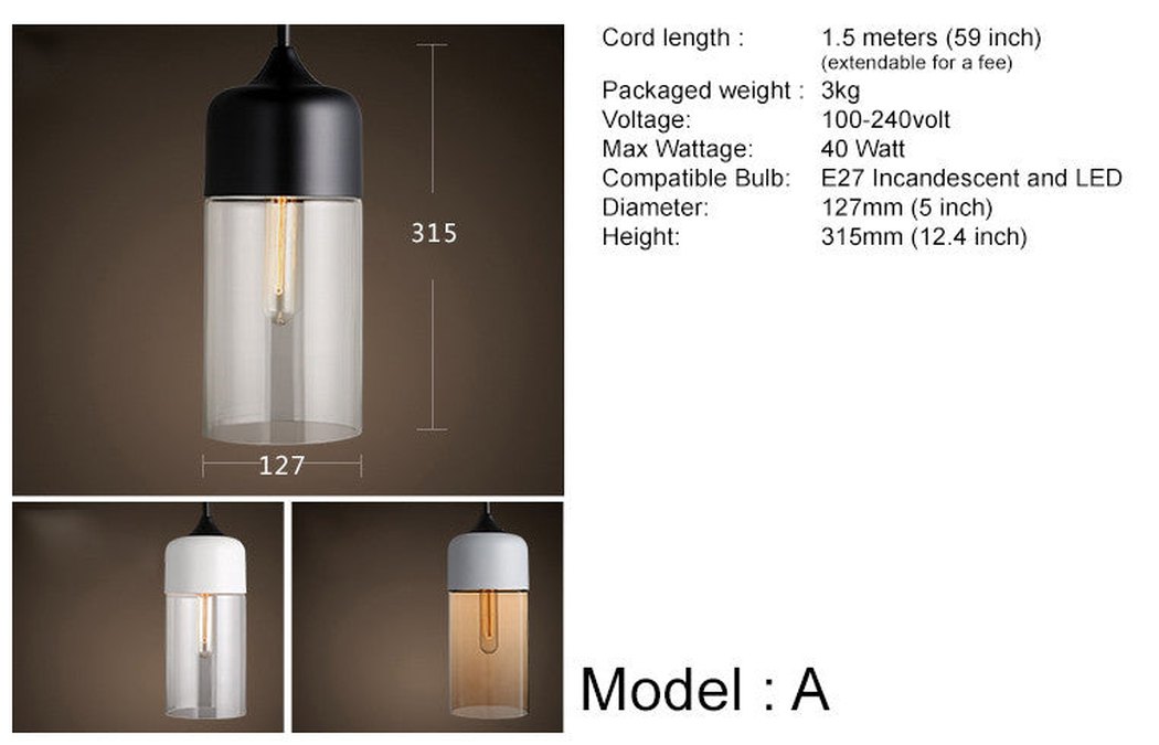 Toledo Minimalist Contemporary Pendant Light model A