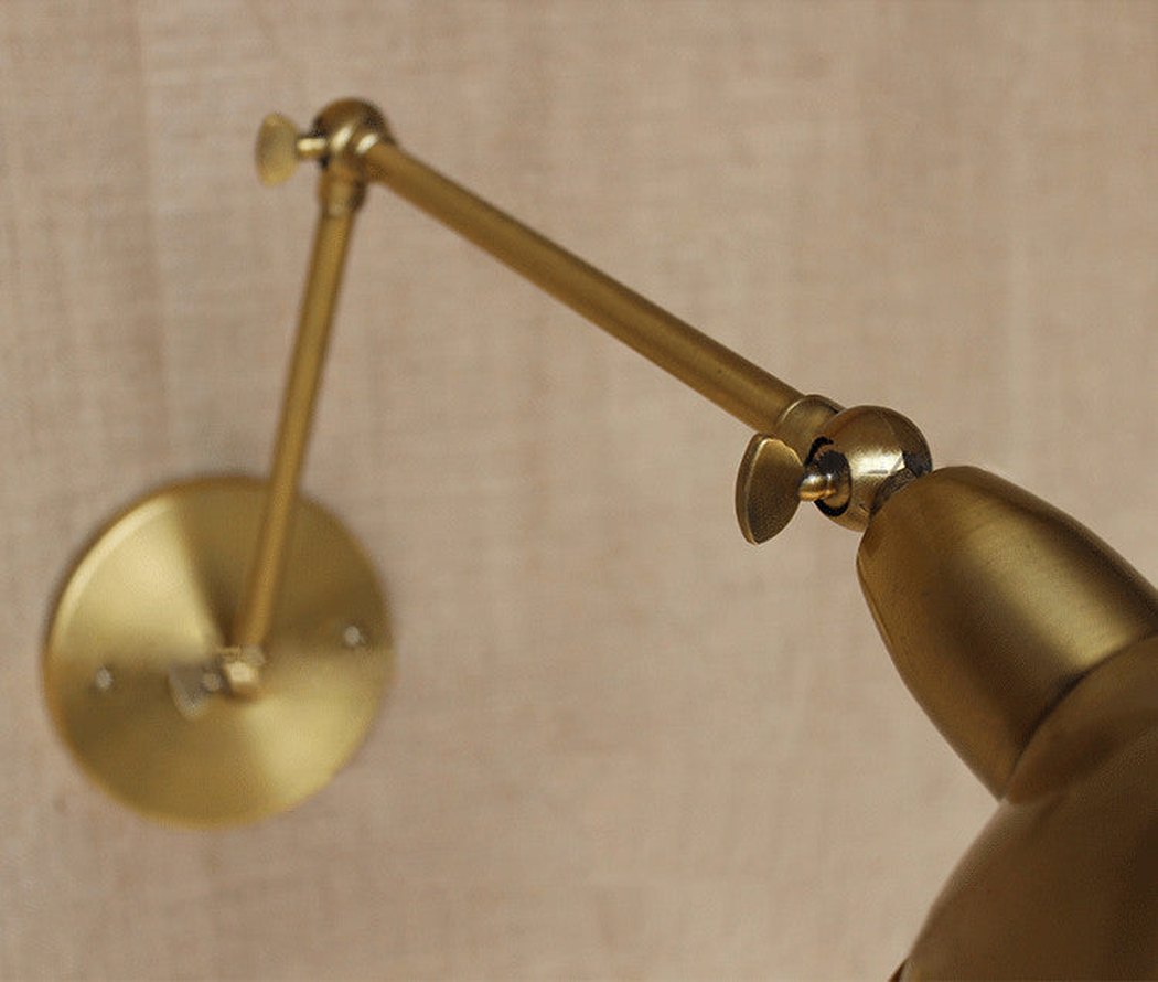 Brass Single Head Shade Industrial Wall Light