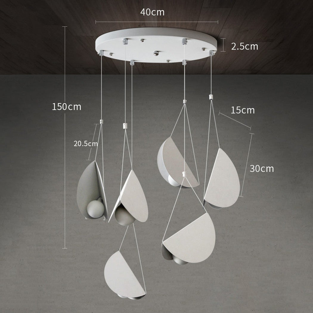 White glider pendant light chandelier measurements 6 head