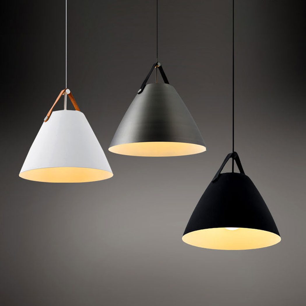 Leather Strap Suspension Minimalist Pendant Light