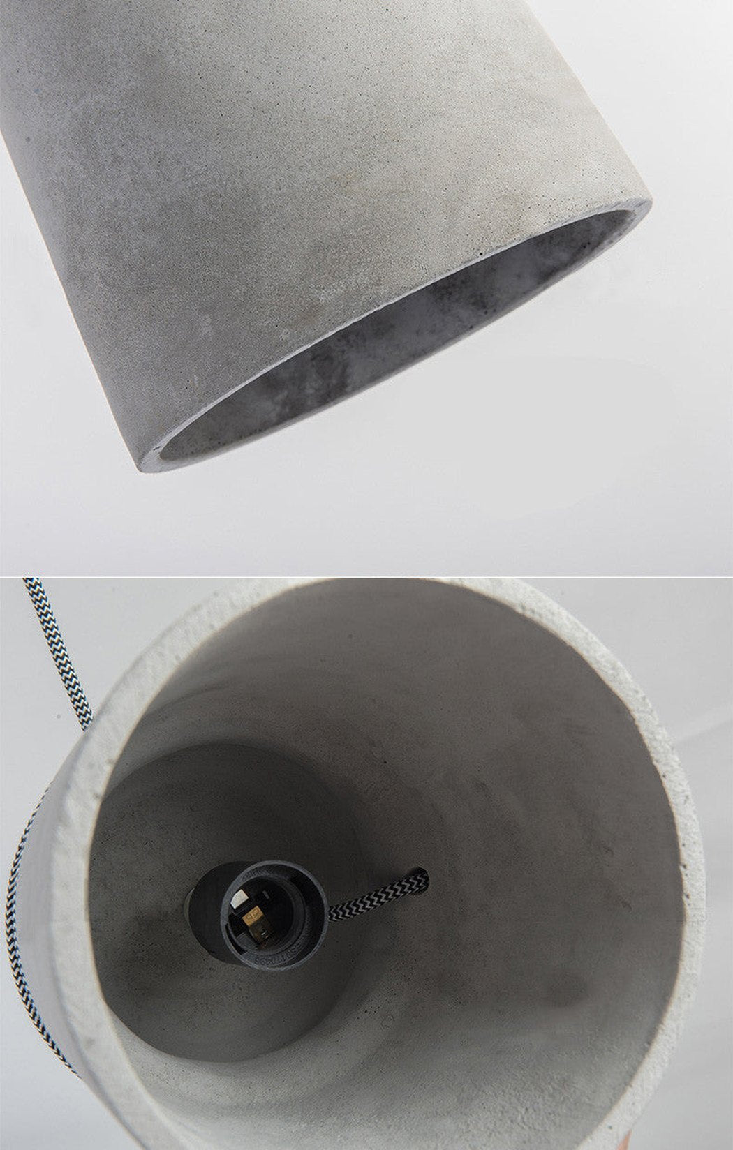 Concrete Cord wrapped Monolith Minimalist Pendant Light