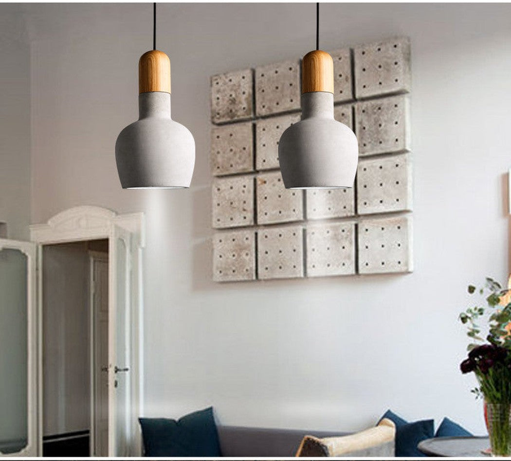 Concrete Wooden Stockholm Minimalist Pendant Light
