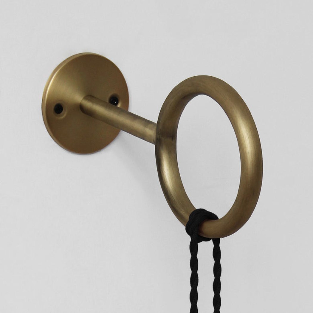 Circus Loop Brass Wall Light With Wall Plug