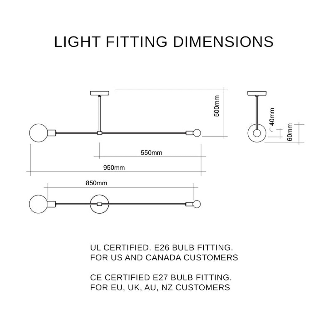 Surry Hills 2 Bulbs Modern Minimalist Line Pendant Light