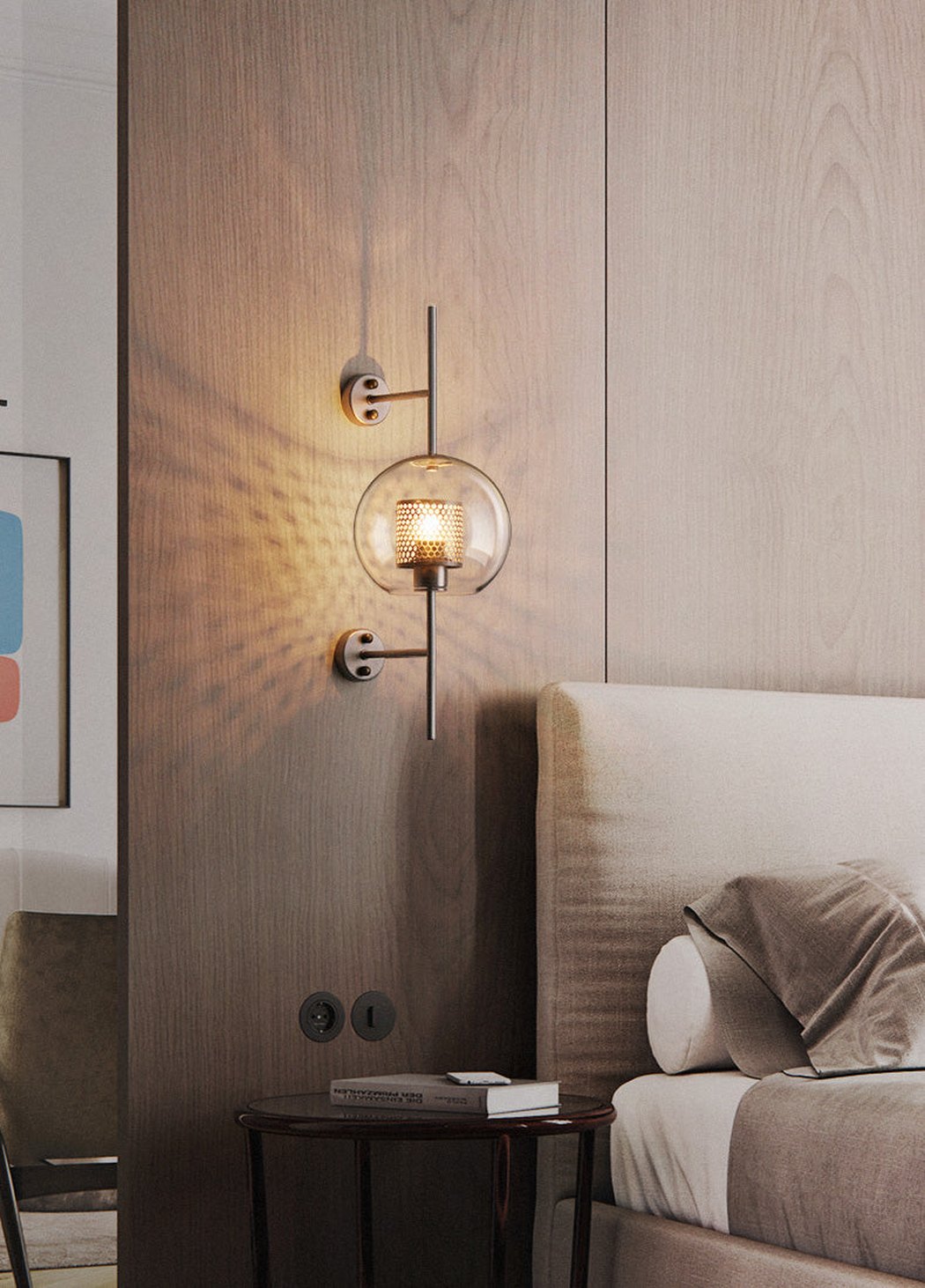 Chiswick Glass Shade Brass Fitting Wall Light