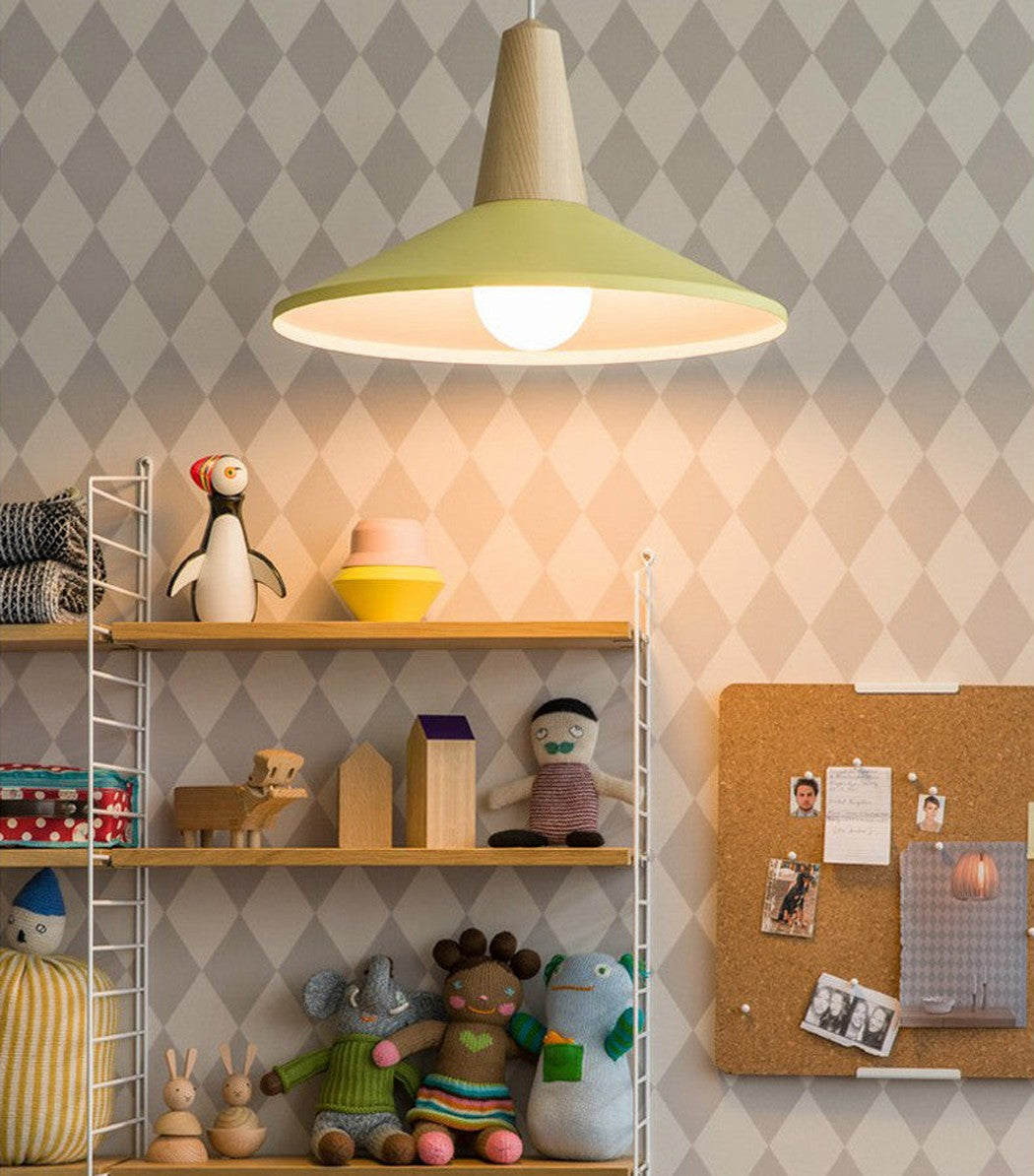 Minimalist Scandinavian Wooden Pendant Light. Modern Ceiling Light