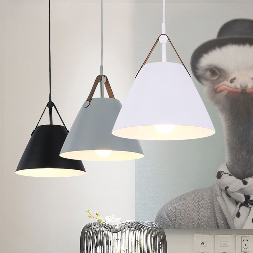 Leather Strap Suspension Minimalist Pendant Light