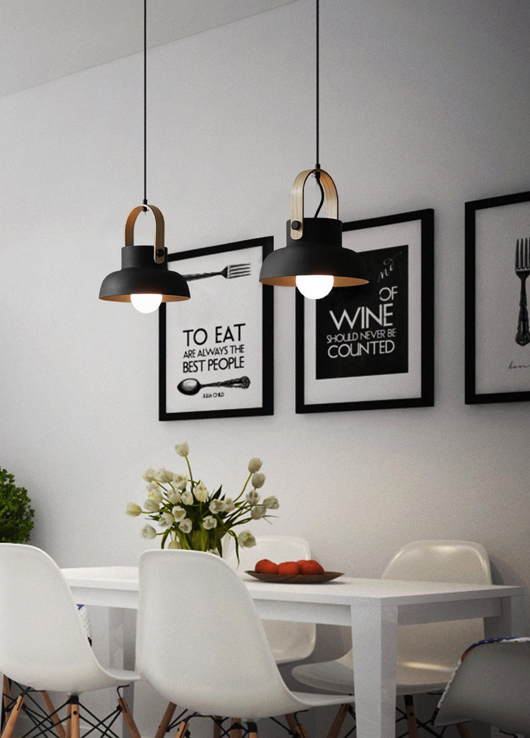Scandi Minimalist Wooden Pendant Light
