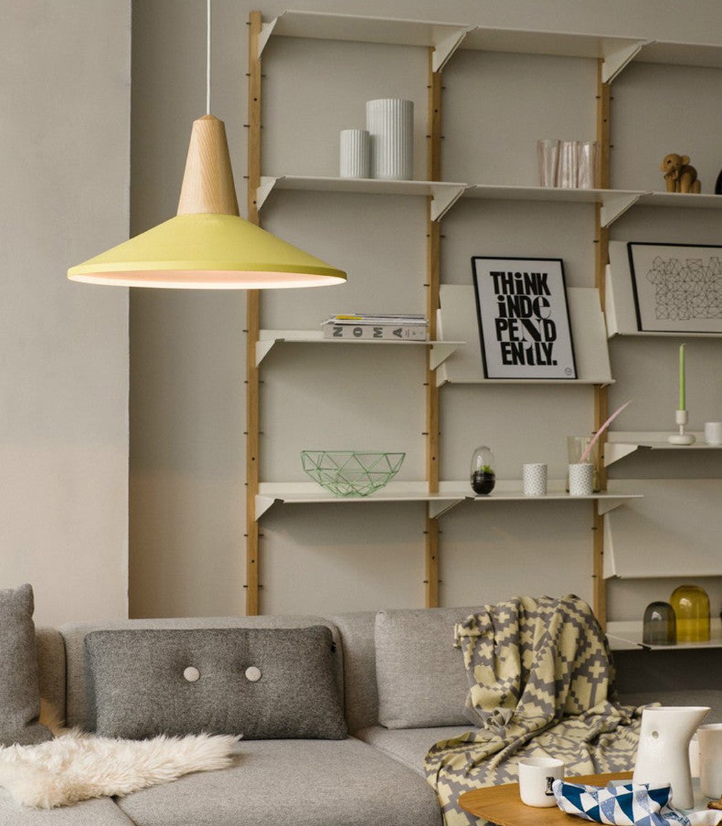 Minimalist Scandinavian Wooden Pendant Light. Modern Ceiling Light