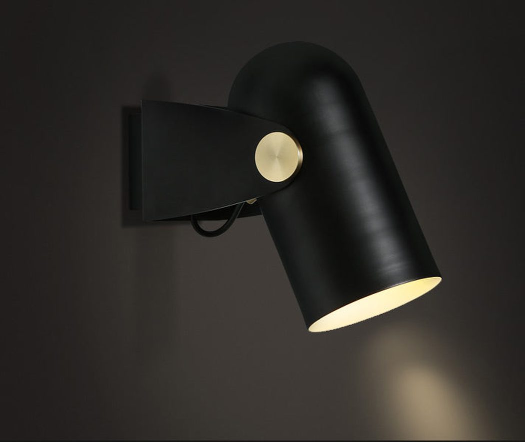 Black Spotlight Minimalist Wall Light