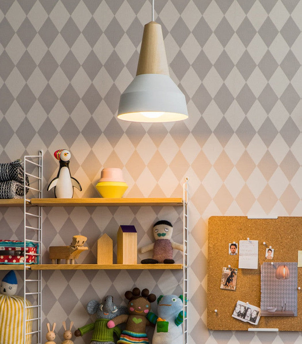 Minimalist Scandinavian Wooden Pendant Light. Modern Ceiling Light