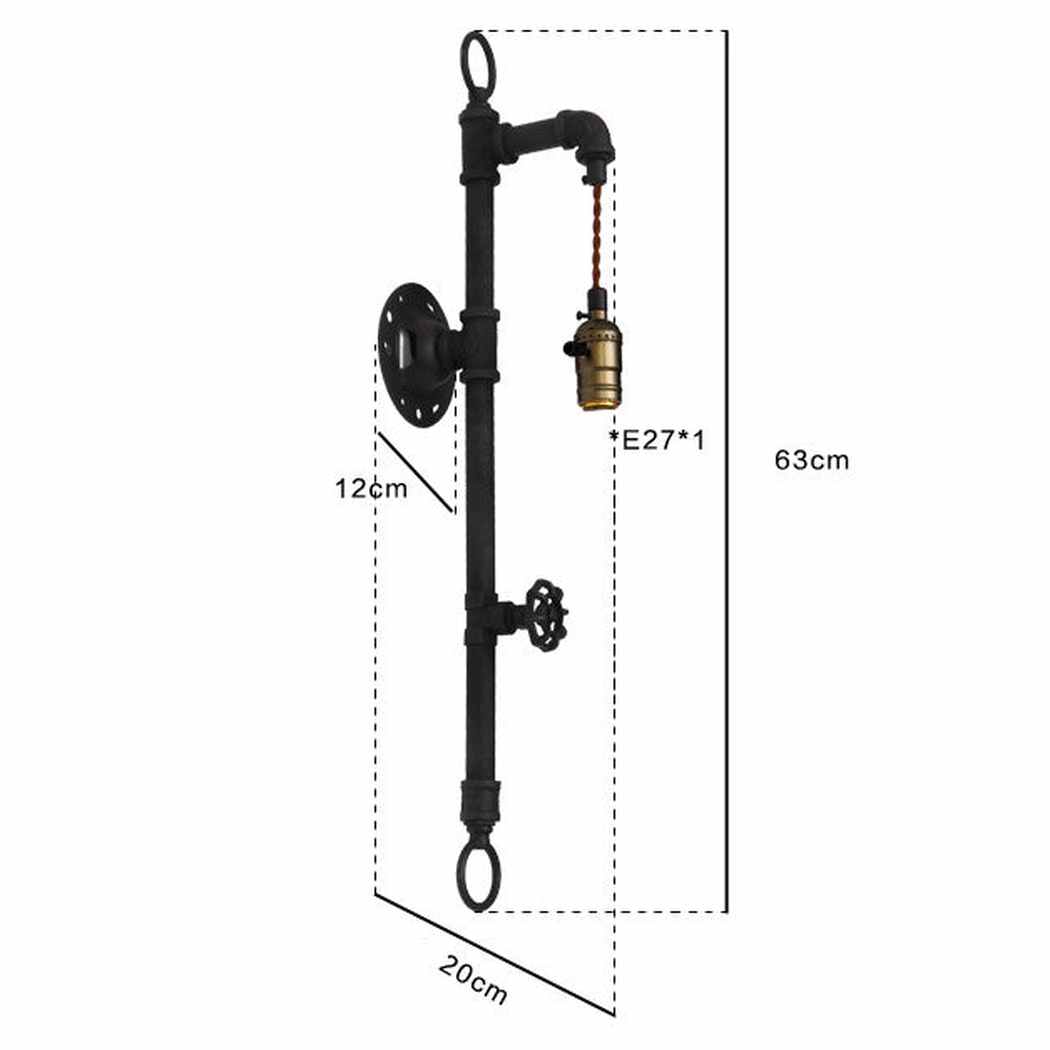 Wall Fixed Water Pipe Turned Wall Light - measurements