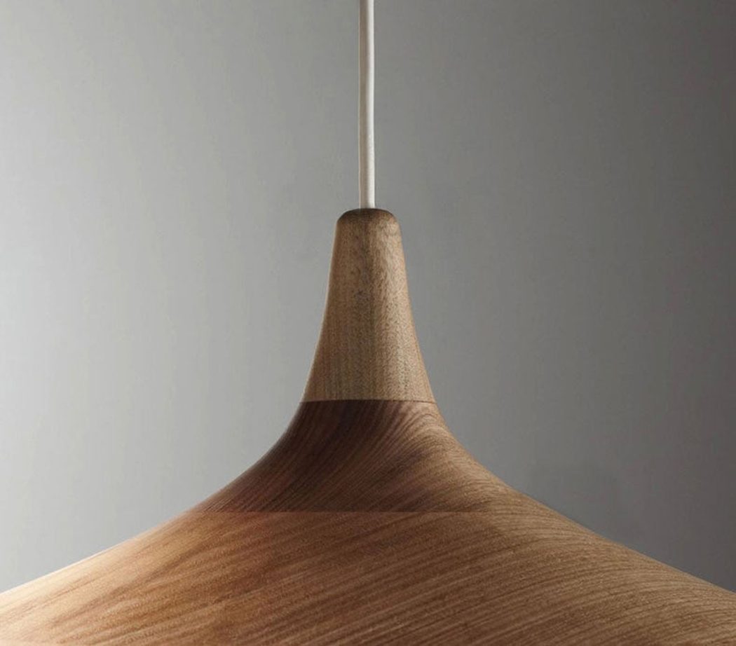 Kalmar Minimalist White Pendant Light With Wood