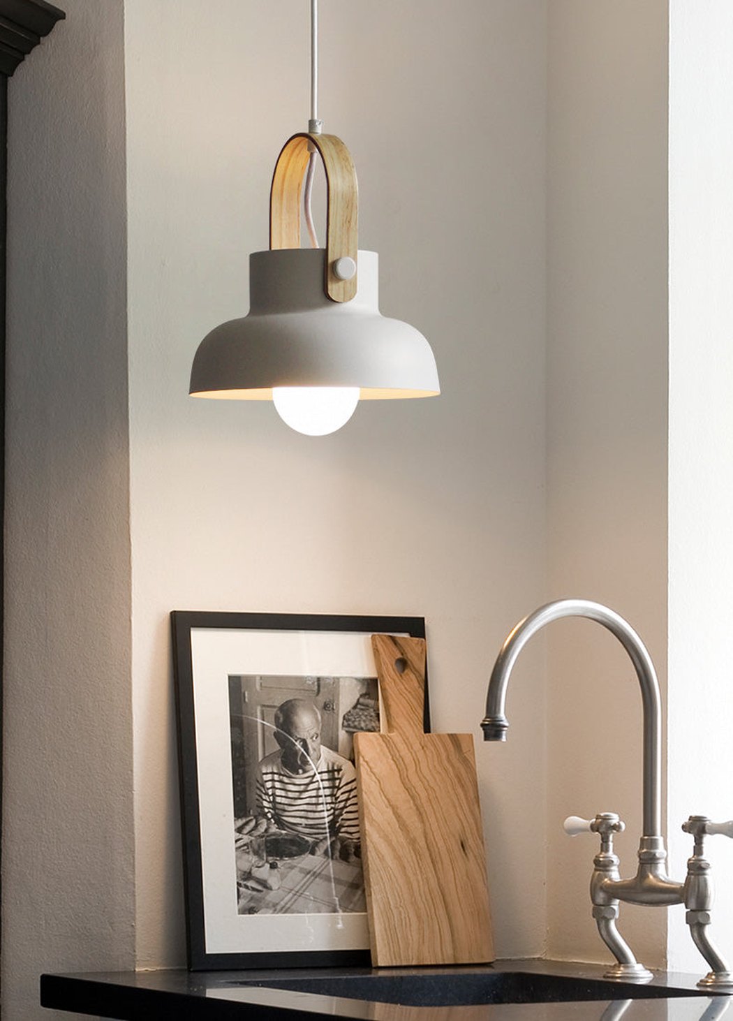 Scandi Minimalist Wooden Pendant Light
